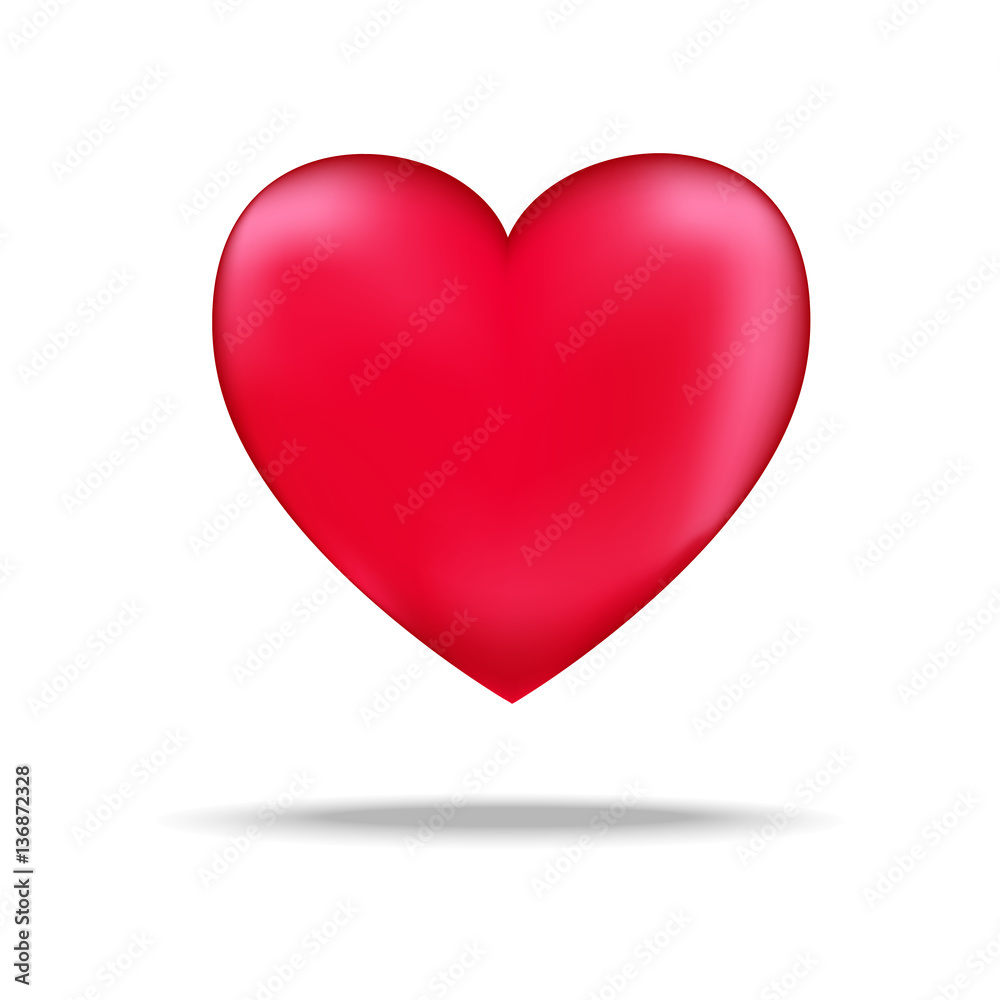 red heart on white background red heart on white background