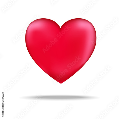 red heart on white background