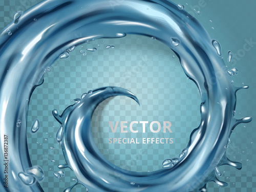 Water or blue liquid whirl effect