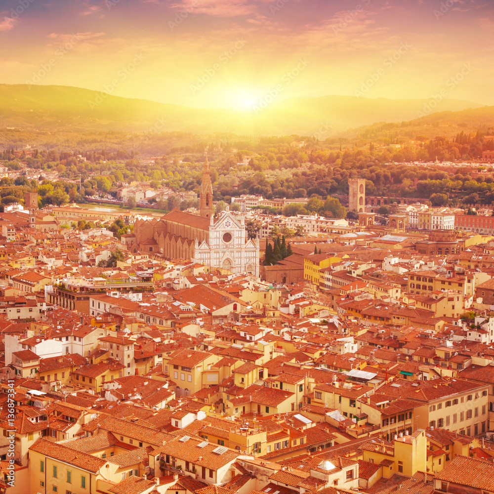 View of Florence at sunset. Tuscany. Italy.