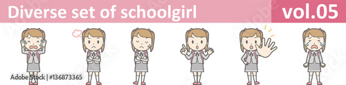 Diverse set of schoolgirl, EPS10 vol.05