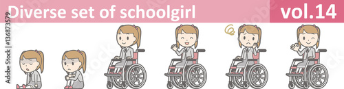 Diverse set of schoolgirl, EPS10 vol.14