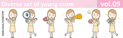 Diverse set of young mom, EPS10 vol.09