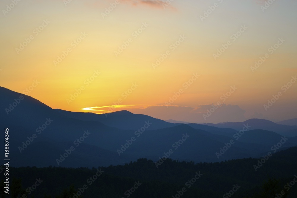 Sunset Over the Mountains
