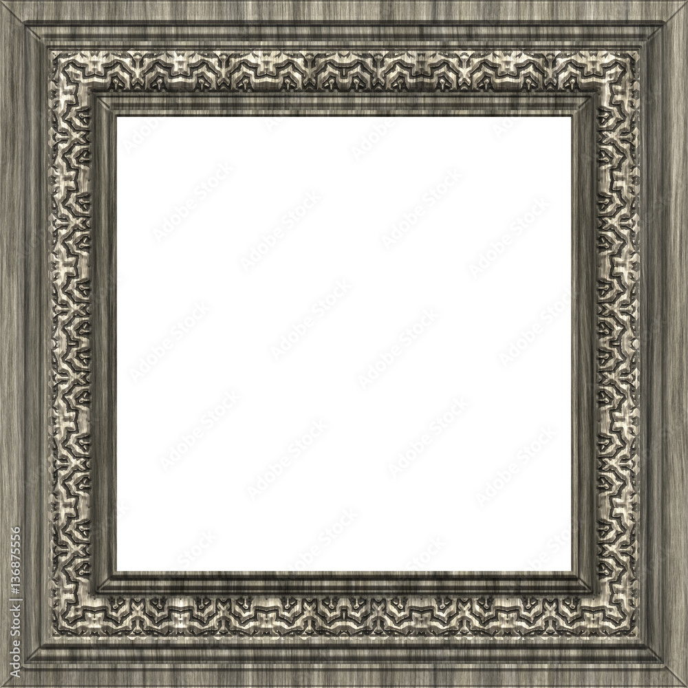 Square wooden frame with ornament Square wooden frame with ornament