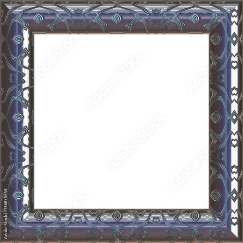 Square  metallic frame with ornament
 photo