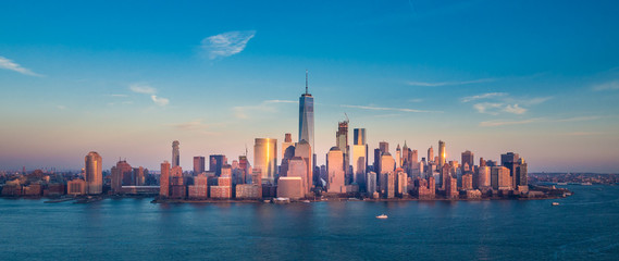 Fototapete Manhattan Downtown Manhattan Panorama bei Tag  © oldmn