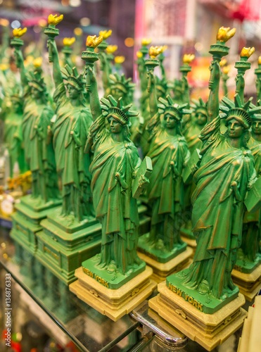 Statues of Liberty on the shelf in the gift shop