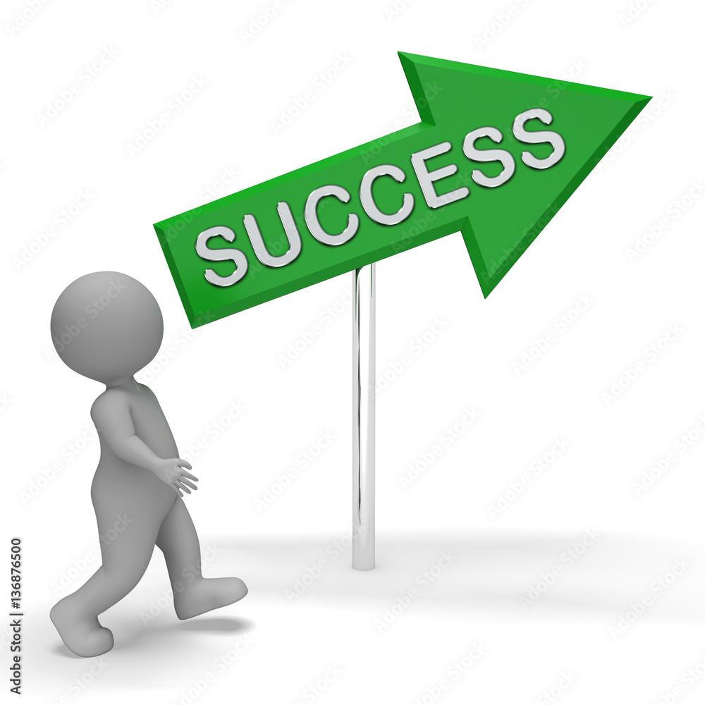 Success Sign Means Resolution Winner 3d Rendering Success Sign Means Resolution Winner 3d Rendering