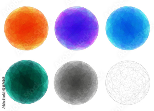 Set of   templates  with globes for design project - vector illustration 
