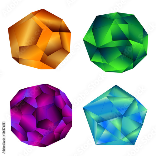 Set  of polyhedrons - vector illustration 
