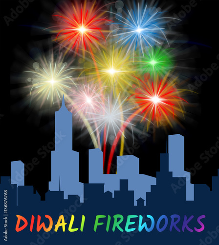 Diwali Fireworks Display Shows Festive Pyrotechnics Celebration