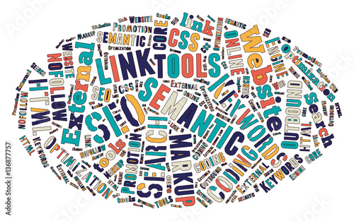 SEO Keywords Tag Cloud  - vector illustration
