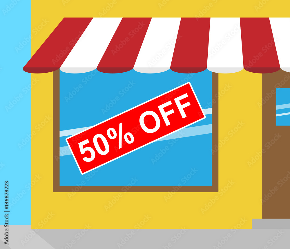 Fifty Percent Off Meaning Sale 50% 3d Illustration Fifty Percent Off Meaning Sale 50% 3d Illustration