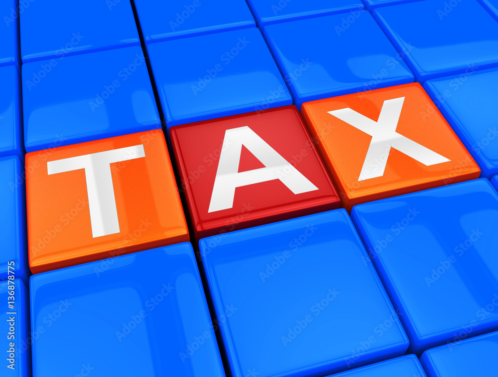 Φωτογραφία Taxes Blocks Indicates Taxation Duties 3d Illustration