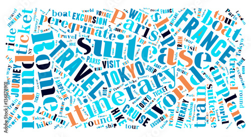 Journey Keywords Tag Cloud    - vector illustration