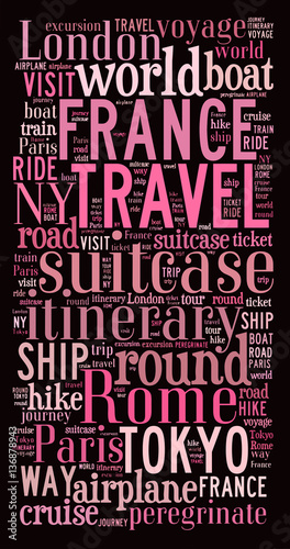 Journey Keywords Tag Cloud - vector illustration