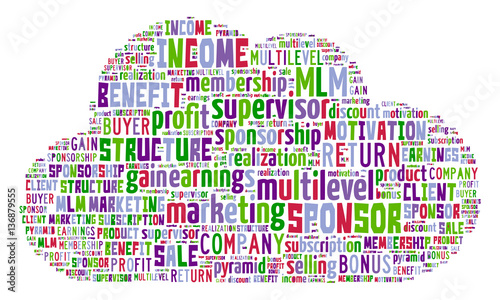 Multilevel Marketing Tag Cloud    - vector illustration