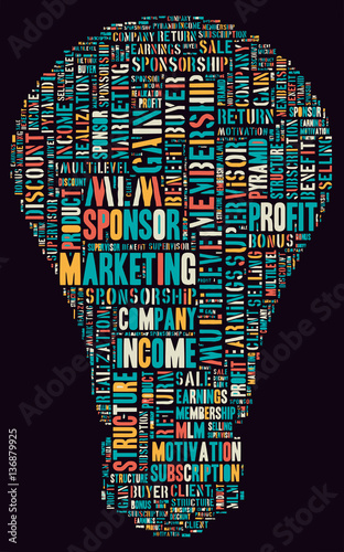 Multilevel Marketing Tag Cloud    - vector illustration