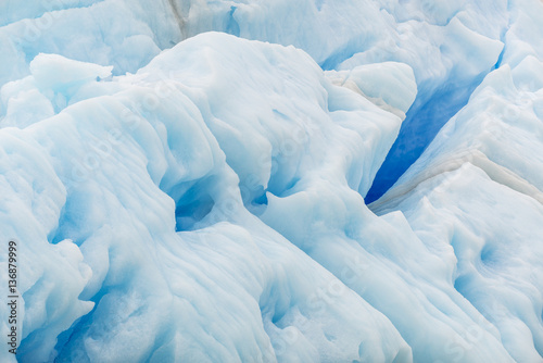Blue texture of Perito Moreno Glacier. Los Glaciares National Park. Patagonia, Argentina