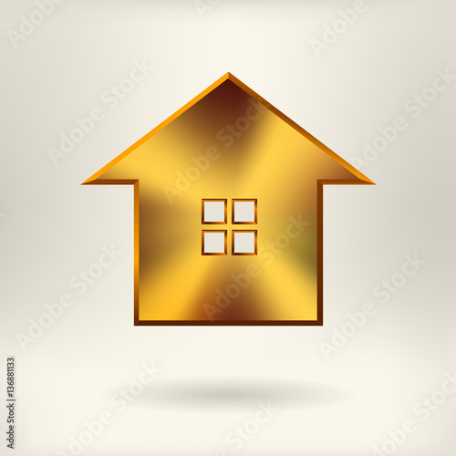 Brushed House Icon  - vector illustration