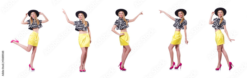 Tall model isolated on the white Tall model isolated on the white