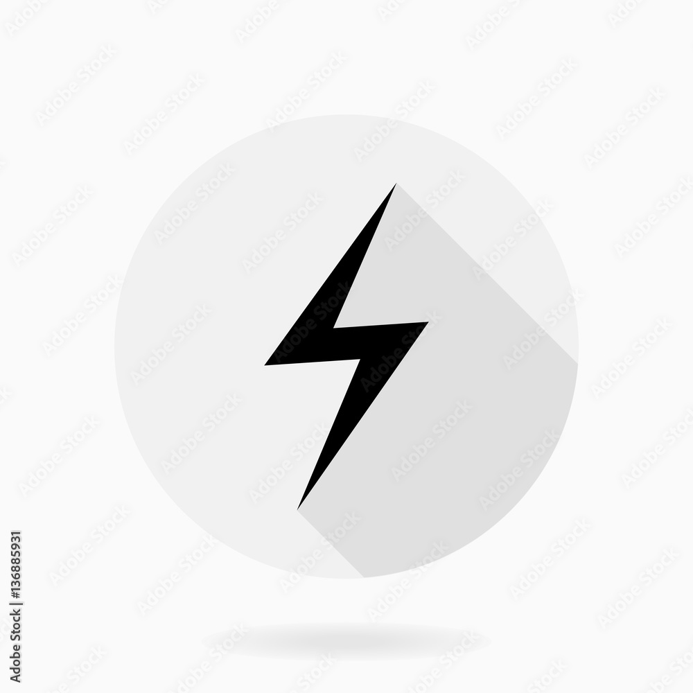 Fine icon with thumb up in circle. Flat design with long shadow. Black and white color Fine icon with thumb up in circle. Flat design with long shadow. Black and white color