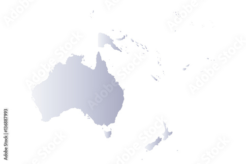 Obraz na plátne map oceania gray