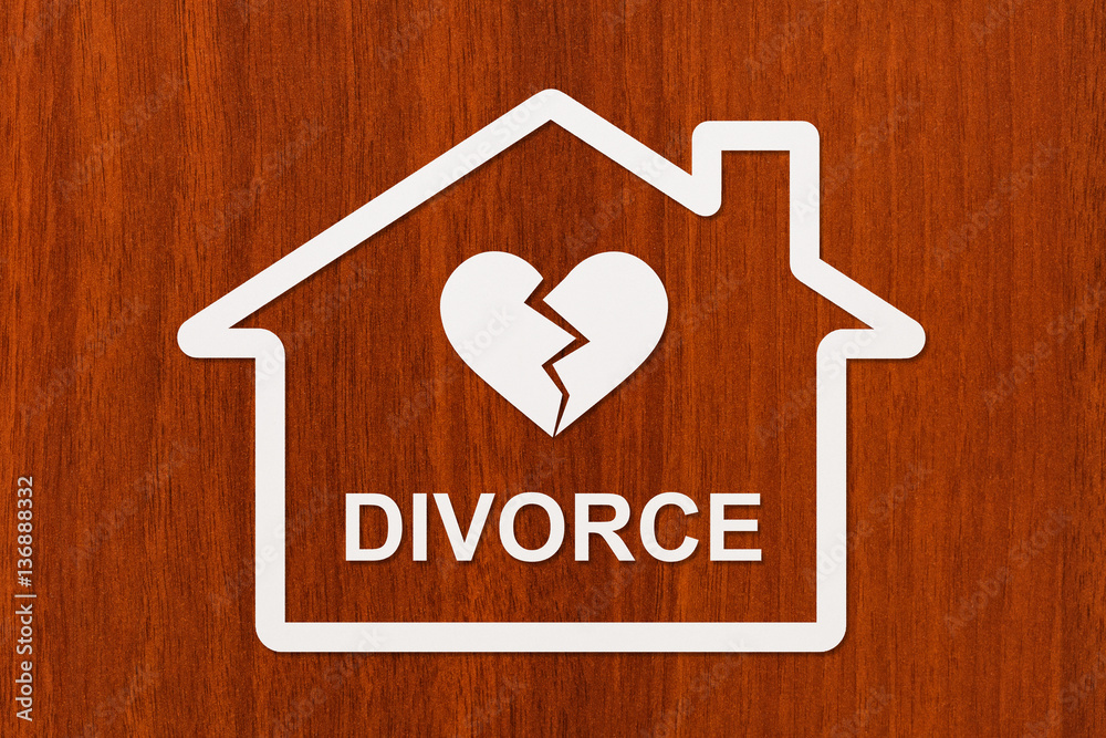 Paper house with broken heart inside. Abstract conceptual image Paper house with broken heart inside. Abstract conceptual image