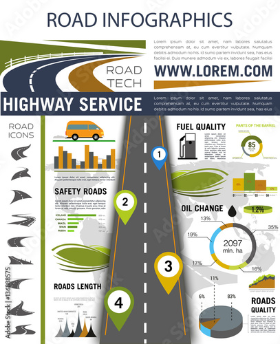 Road infographics for presentation design