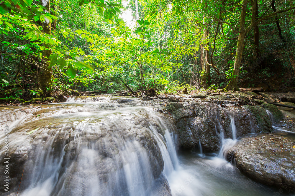 Waterfall at Sa Nang Manora Forest park in Phangnga province, south of Thailand
