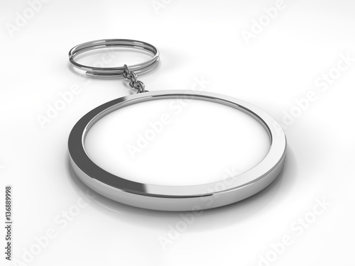 Blank metal keychain. Mockup