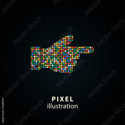 Hand - pixel illustration.