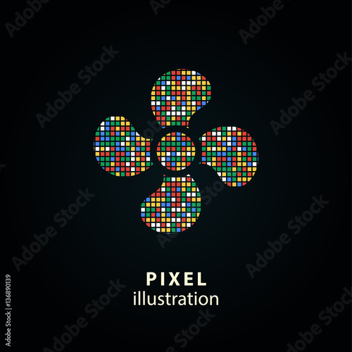 Fan - pixel illustration.