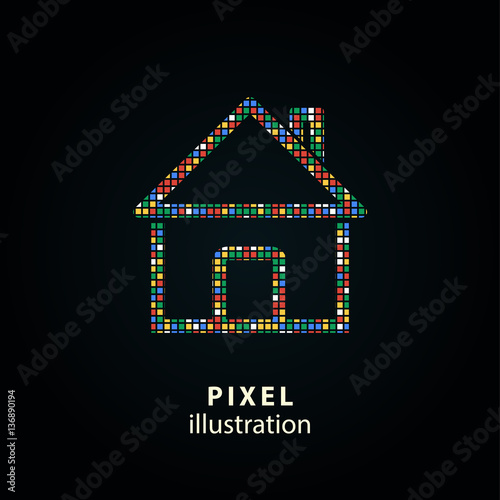 Home - pixel illustration.