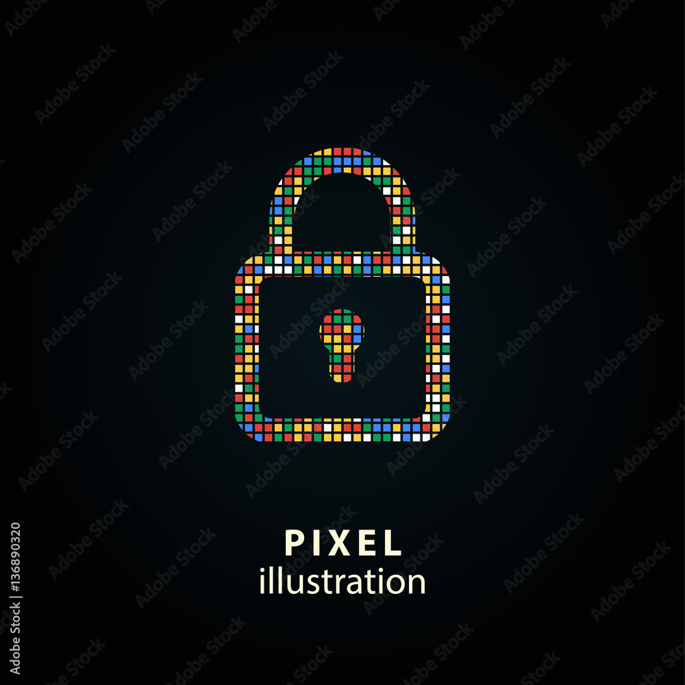 Fototapeta premium Lock - pixel illustration.