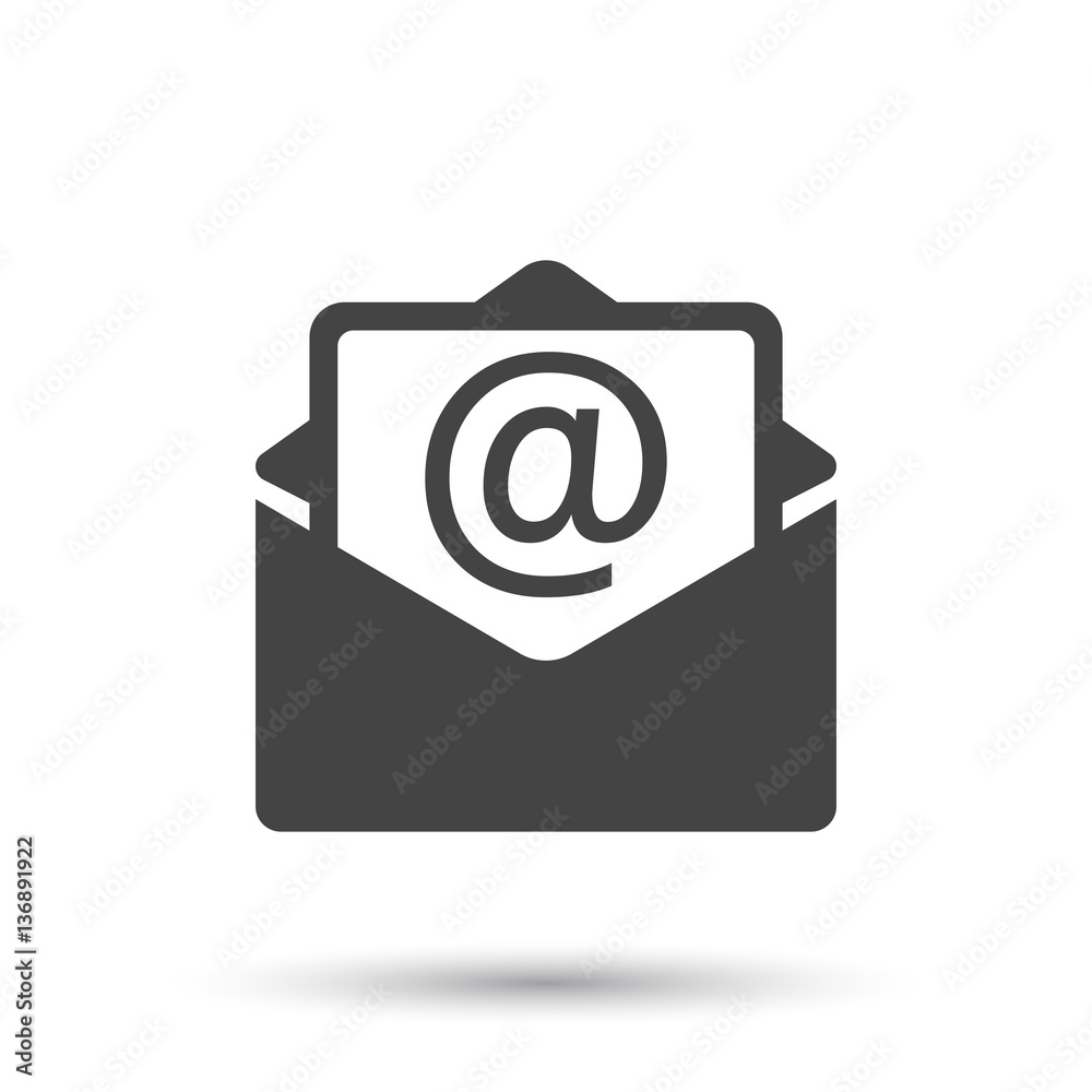 Mail envelope icon vector isolated on white background. Symbols of email flat vector illustration. Mail envelope icon vector isolated on white background. Symbols of email flat vector illustration.