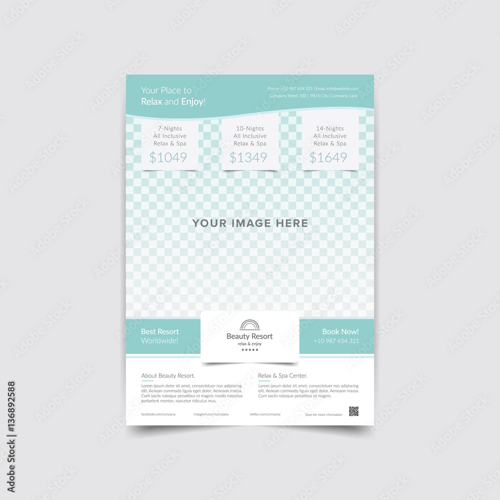 Fototapeta premium summer vacation travel flyer brochure