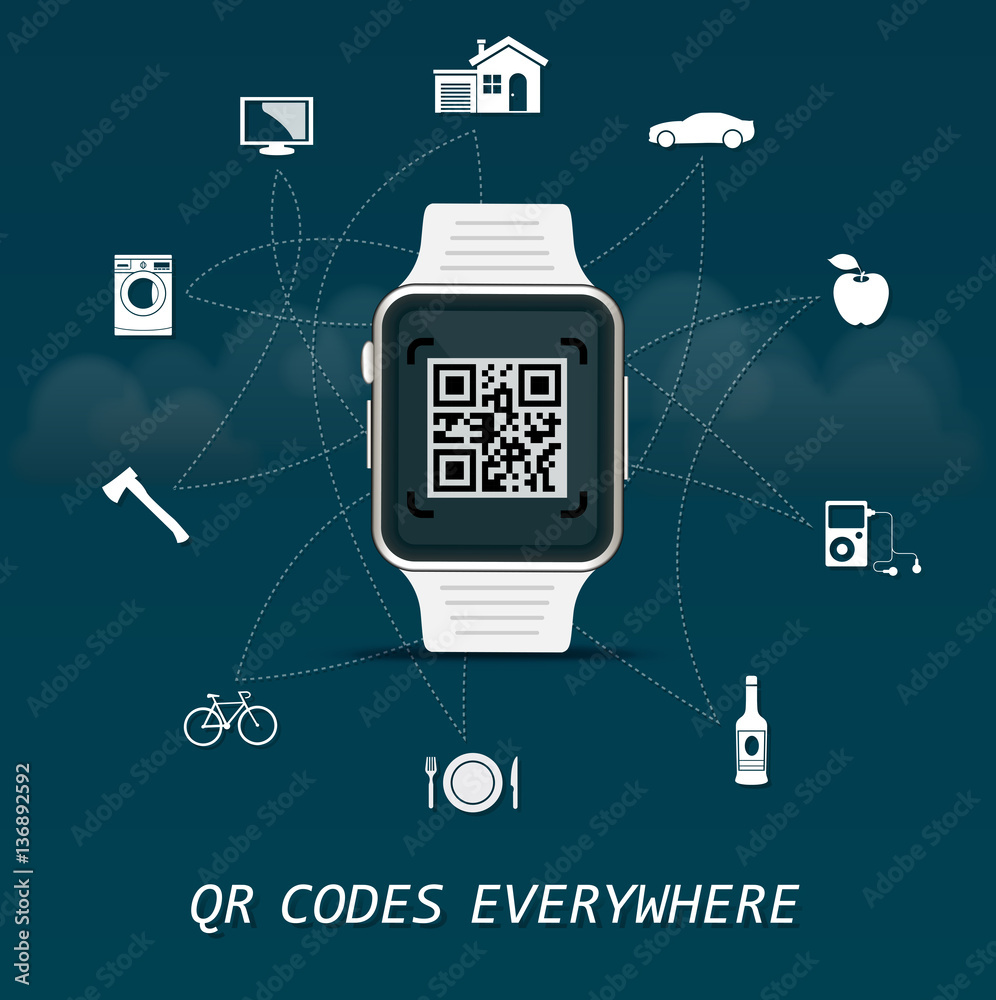 QR Codes everywhere quick response codes business infographic