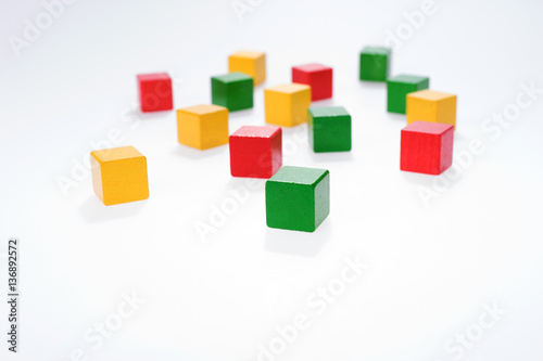 Multicolor wooden building bricks  wooden toys blocks