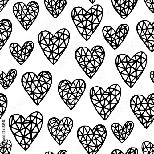 Tapety Ręcznie rysowane wzór serca