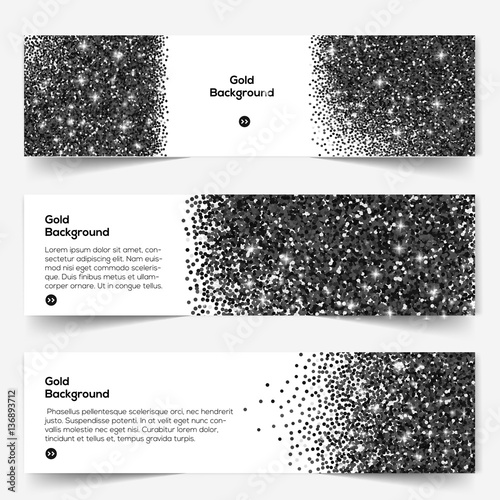 Black Glitter Banners Set
