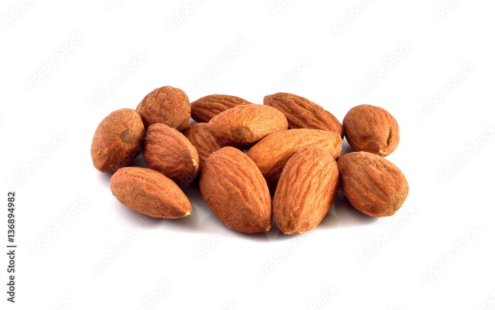 Almonds isolated on white background Almonds isolated on white background