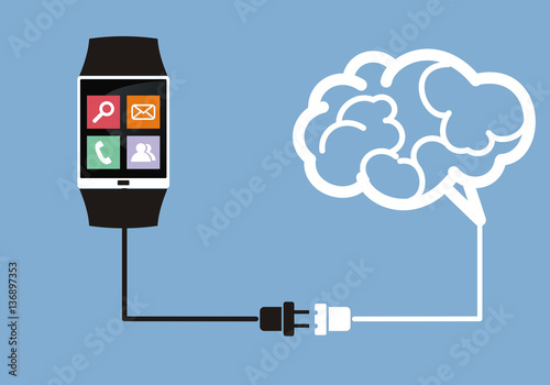 smart watch connected to the brain