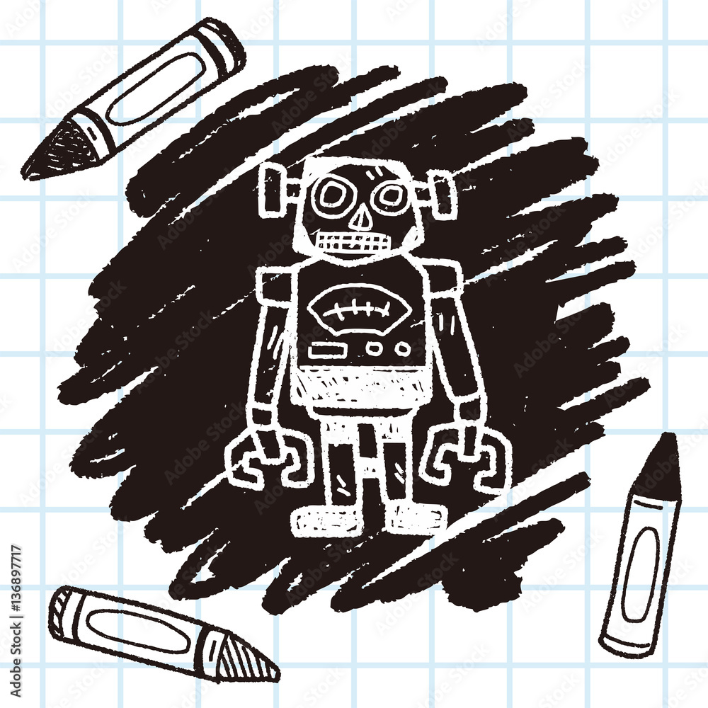 Obraz premium robot doodle