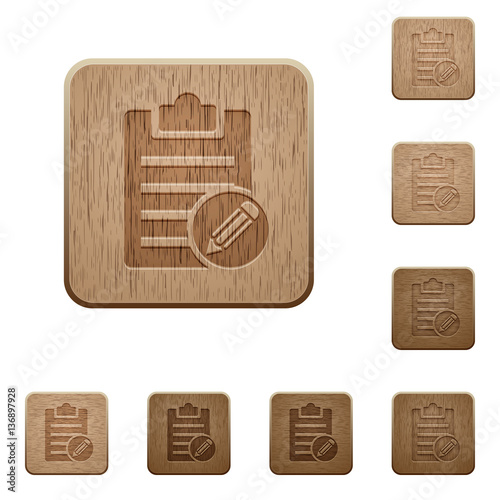 Edit note wooden buttons