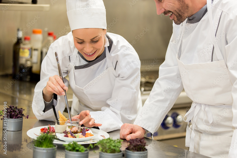 Chef teaching in cooking class Chef teaching in cooking class