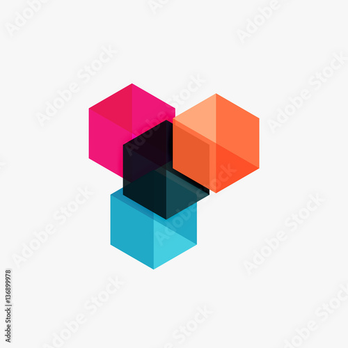 Empty blank hexagon layout  geometric template for text and options