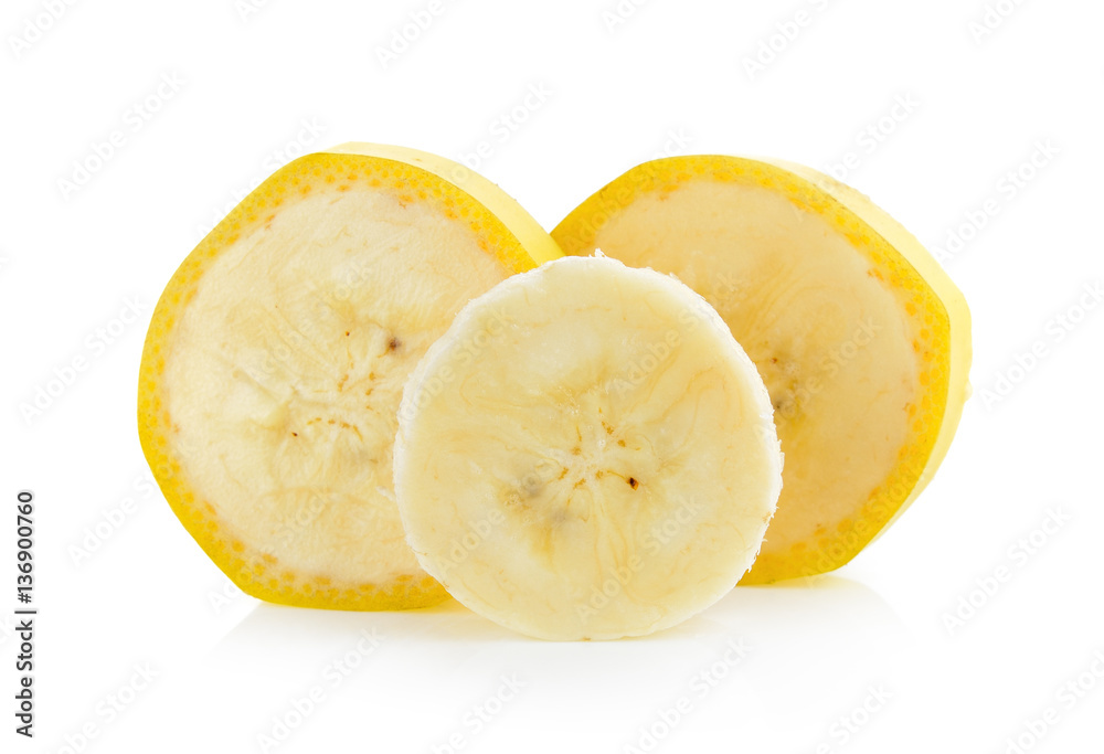 Banana slice isolated on white background Banana slice isolated on white background