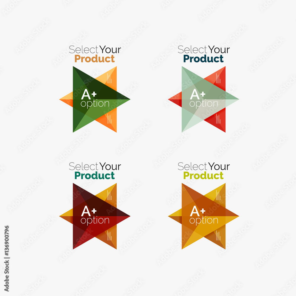 Set of triangle infographic layouts with text and options Set of triangle infographic layouts with text and options